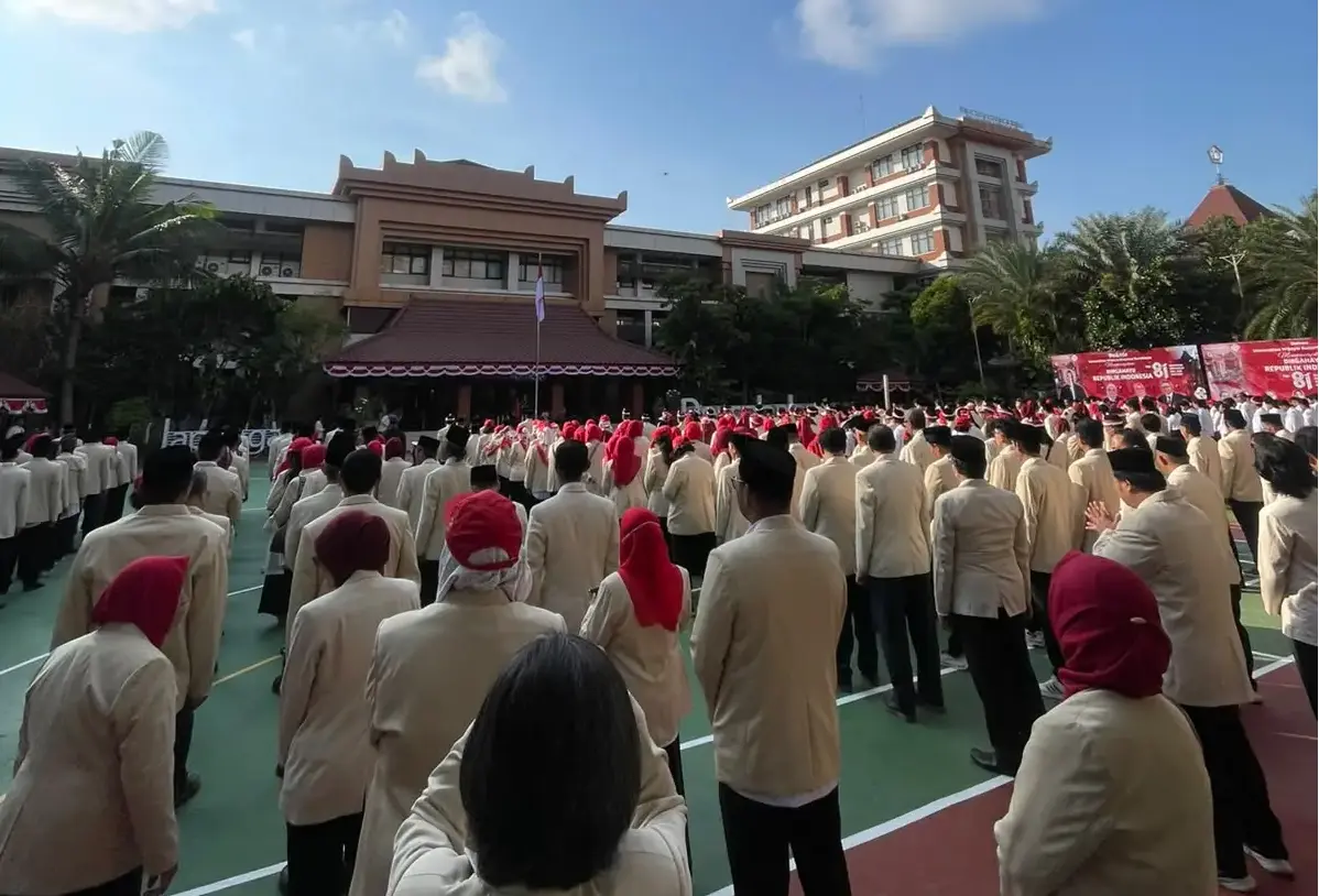 Potret Semaraknya Upacara Kemerdekaan HUT RI ke-81 di UWKS, Dihadiri Langsung oleh Ribuan Civitas Akademika